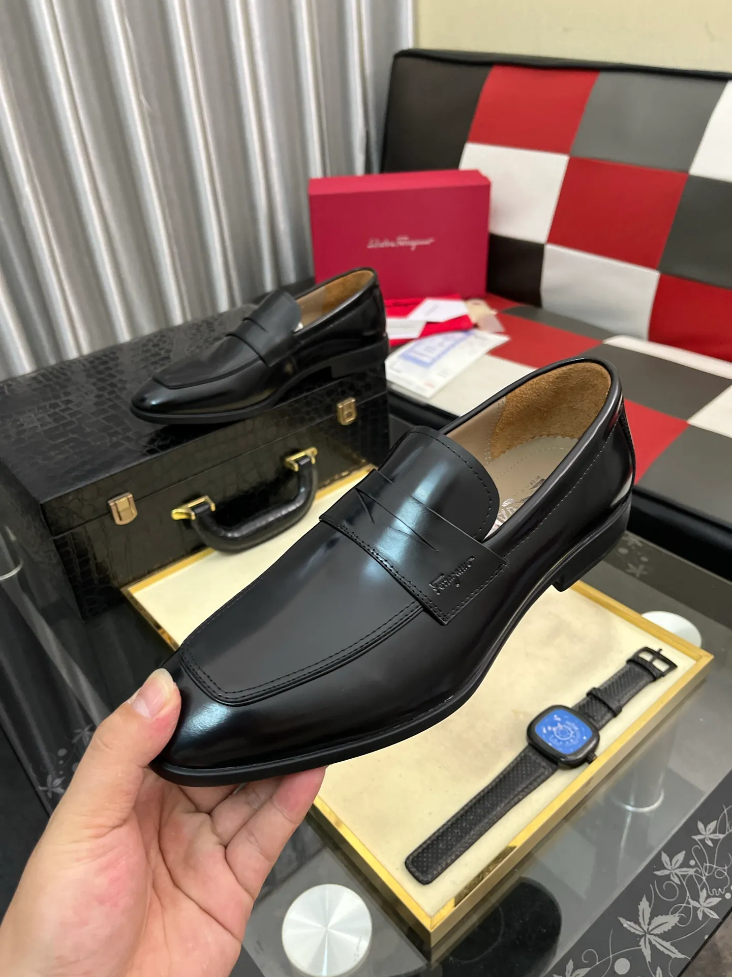 Men's shoes 💰600⌚️⌚️[Salvatore Ferragamo] Ferragamo business leather shoes, 1:1 top purchasing quality, imported selected original calfskin for the uppers, imported original soft water-dyed cowhide for the inner feet, imported original customized Italian handmade lightweight foam outsole, size: 39-44 5️⃣ options available